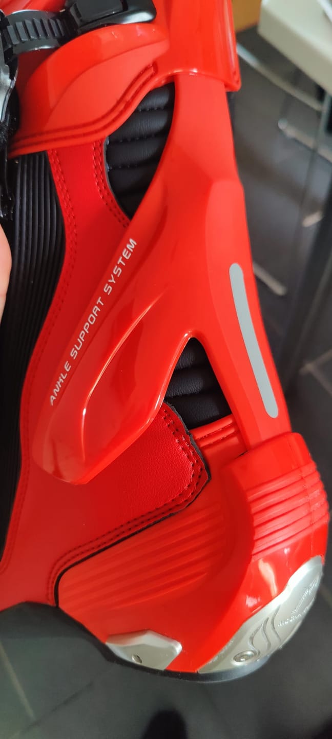 Customer photo review of Red Motorcycle Riding Boots
