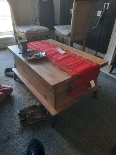 Customer photo review of Magic Oak City Extendable Coffee & Dining Table 6 in 1