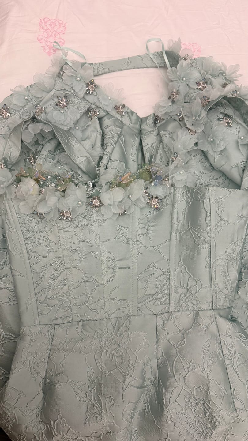 Customer photo review of Bluebell Brocade Gown