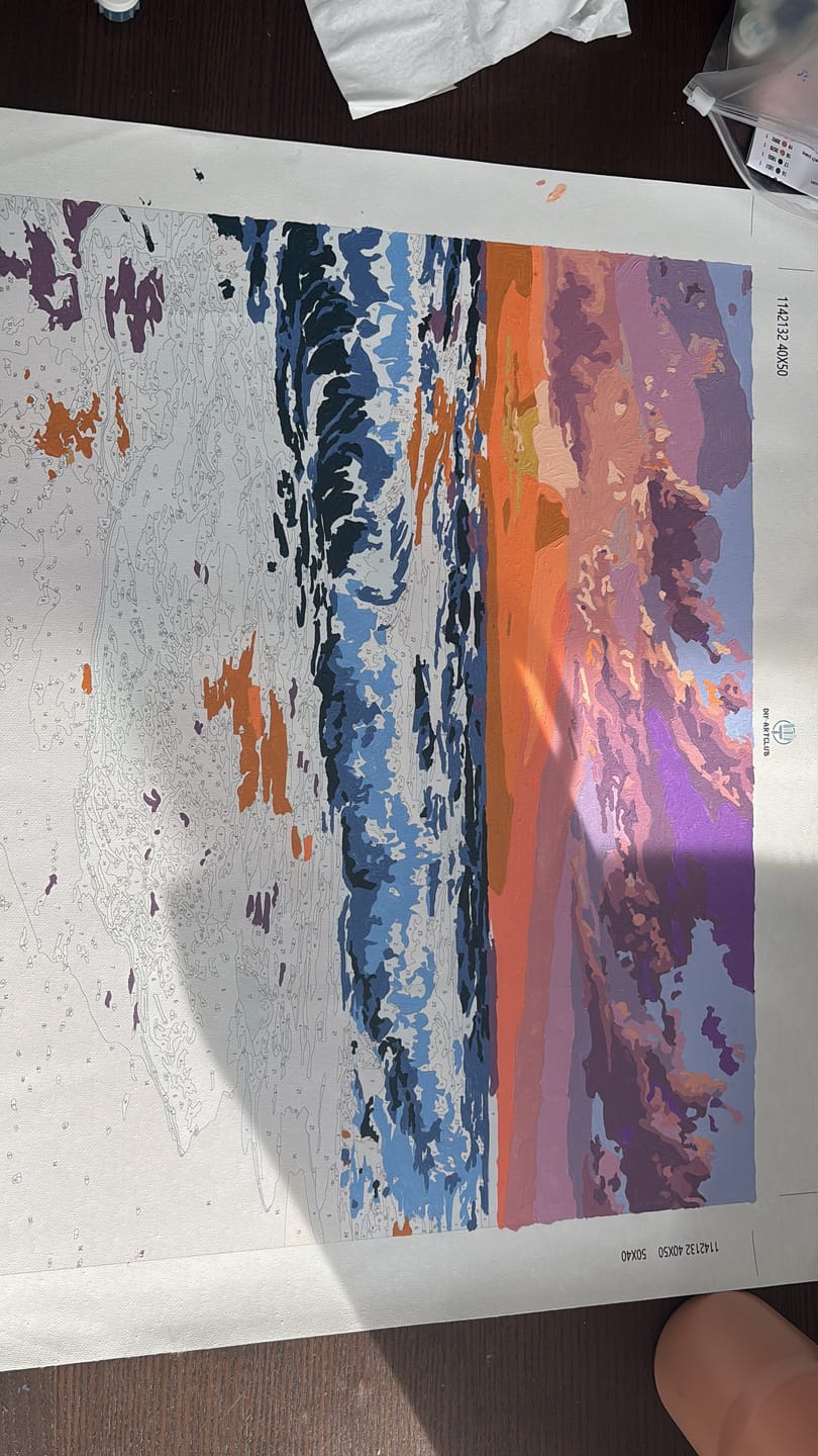 Customer photo review of Pink sunset | Paint by Number