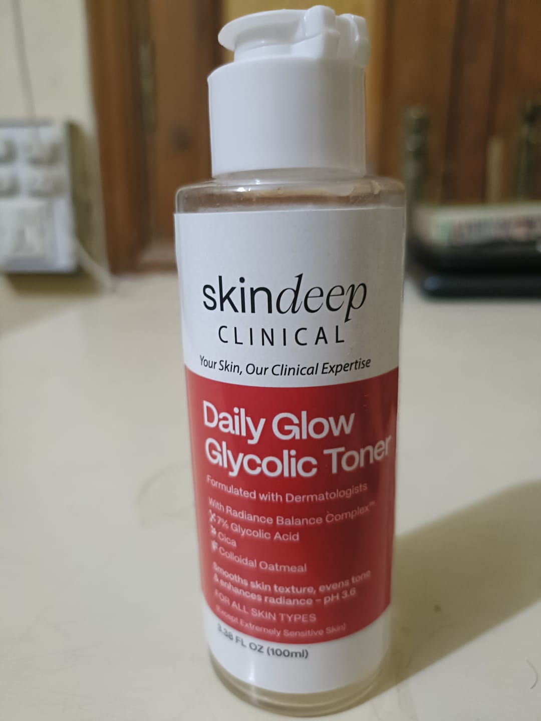 Customer photo review of Daily Glow Glycolic Toner