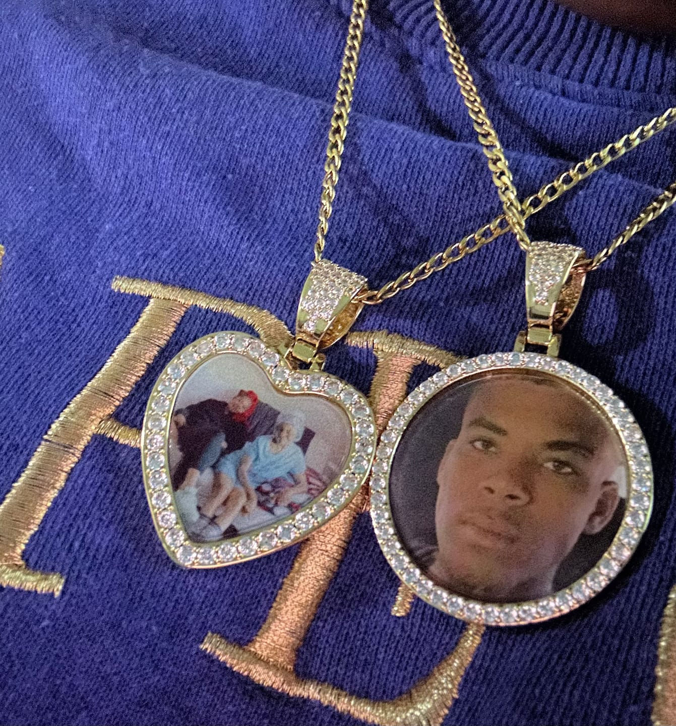 Customer photo review of Iced Heart Photo Pendant w/ Engrave