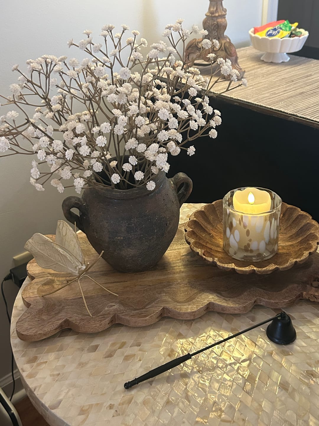 Customer photo review of Ivory Real Touch Baby's Breath Bunch