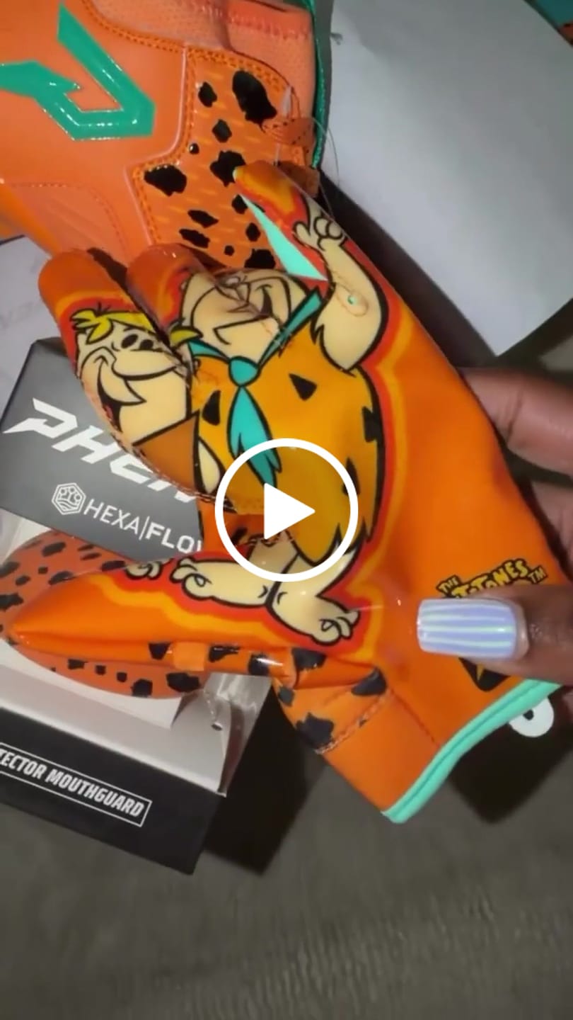 Customer video review of The Flintstones "Bedrock Blitz" Football Gloves - VPS5 by Phenom Elite