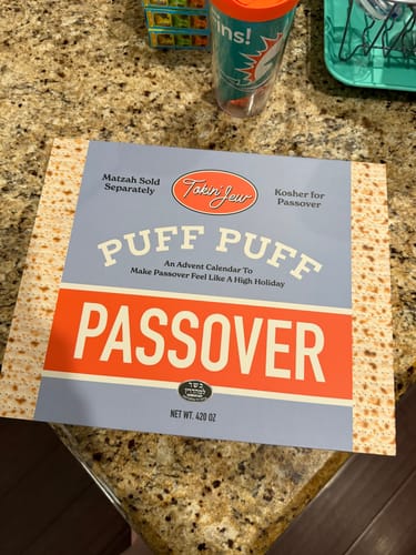 Customer photo review of Puff Puff Passover Advent Calendar