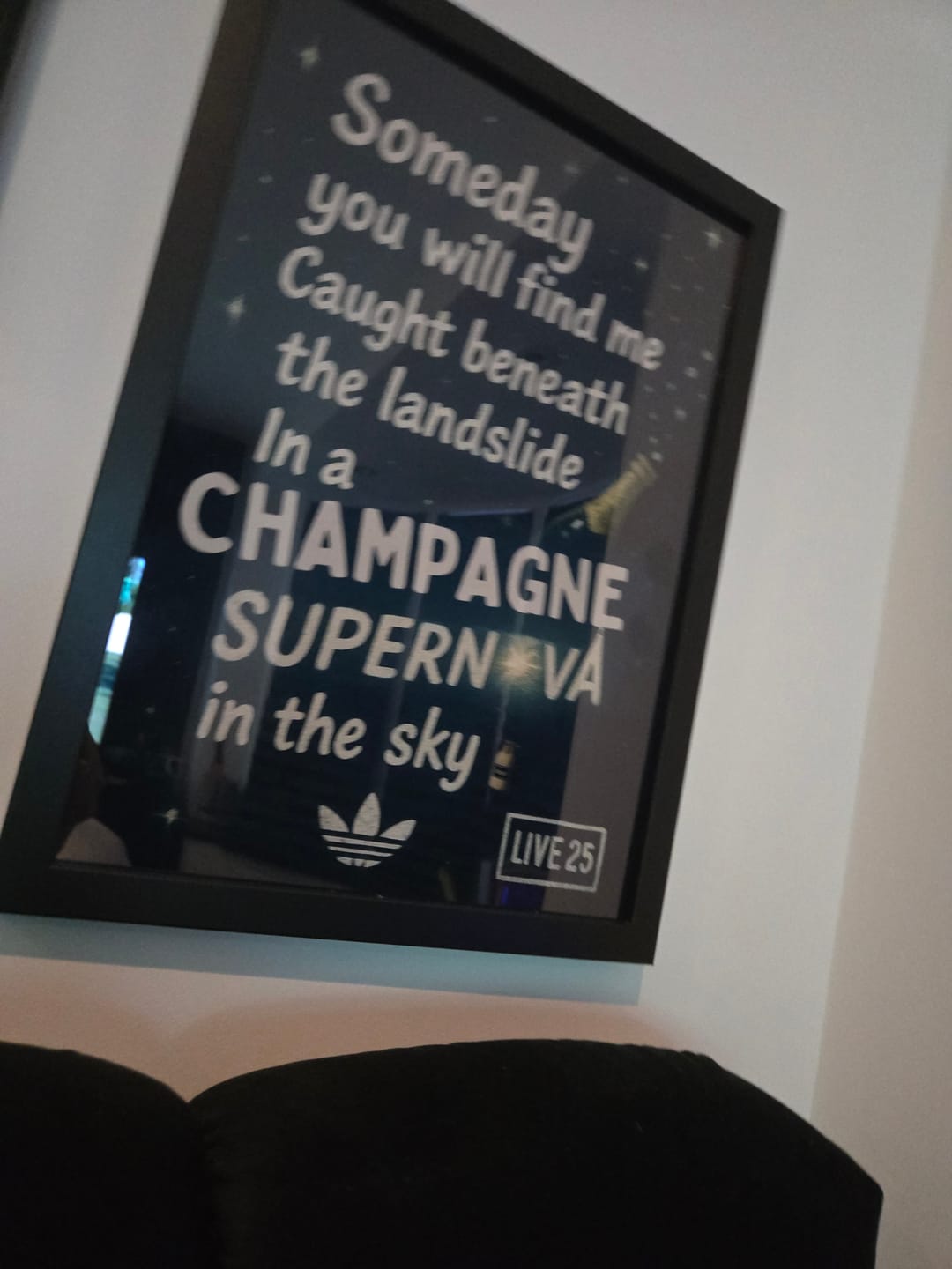 Customer photo review of Champagne Supernova - Oasis Inspired Lyrics Poster