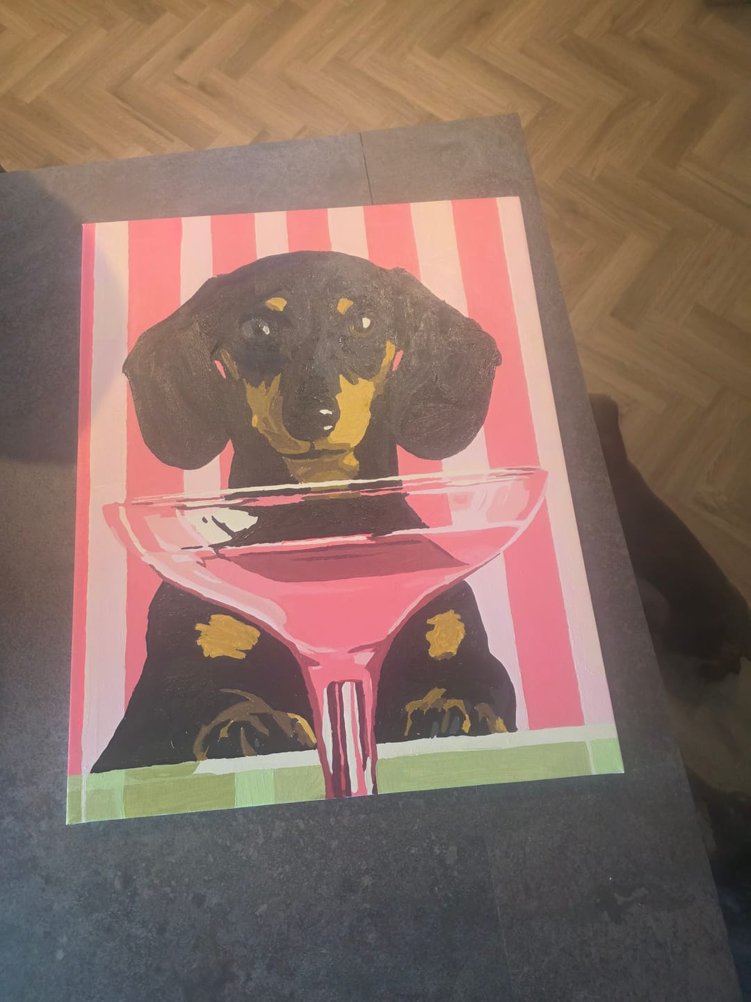 Customer photo review of Cocktail dog | Paint by Number