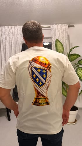 Customer photo review of WORLD CUP Backprint Premium T-Shirt