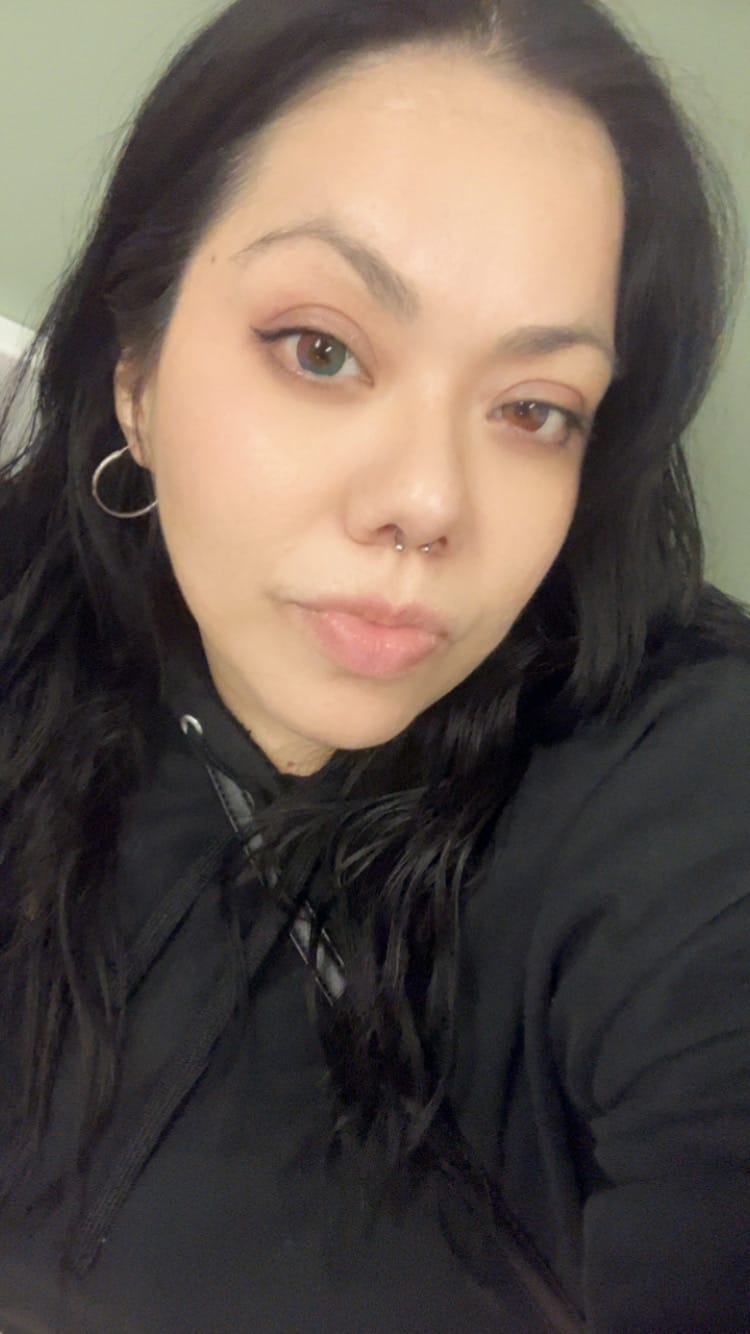 Customer photo review of Amazonia Antarctic Blue Prescription Colored Contact Lenses