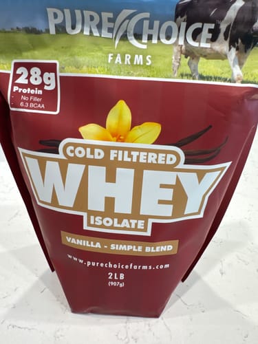 Customer photo review of Whey Protein Isolate with Organic Vanilla