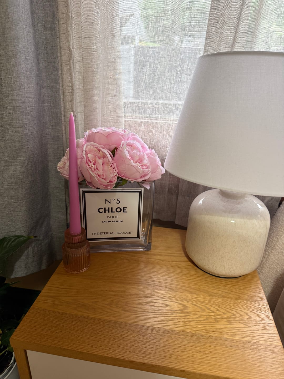 Customer photo review of Personalised Glass Vase - Scented Silk Peonies