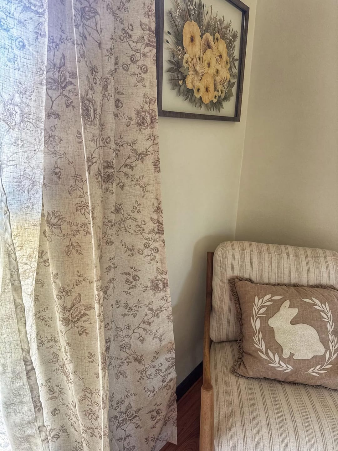 Customer photo review of Amelie Floral Linen Blend Curtains