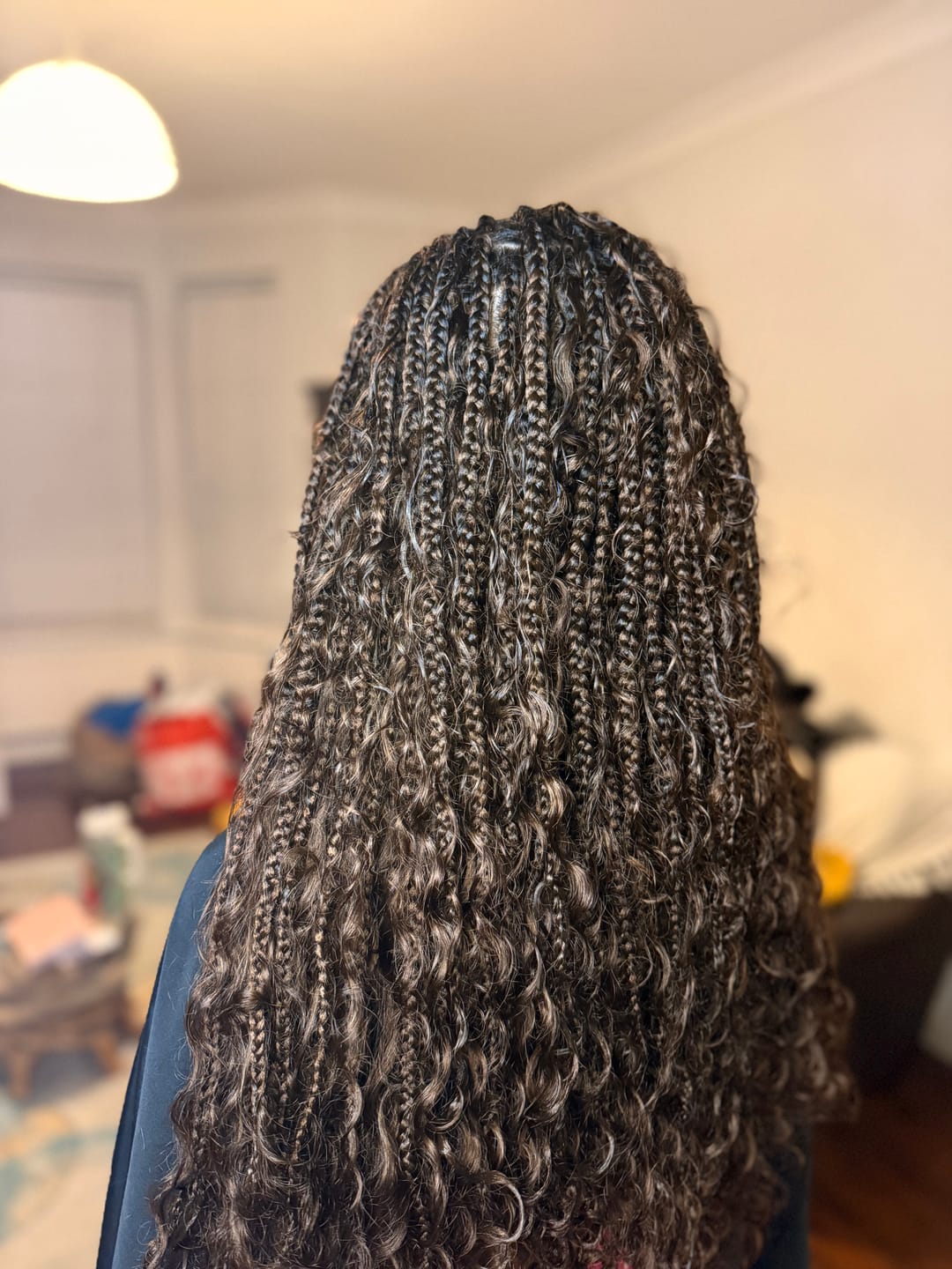 Customer photo review of Double Drawn Burmese Color #4 Medium Brown Deep Wave Human Hair Bulk