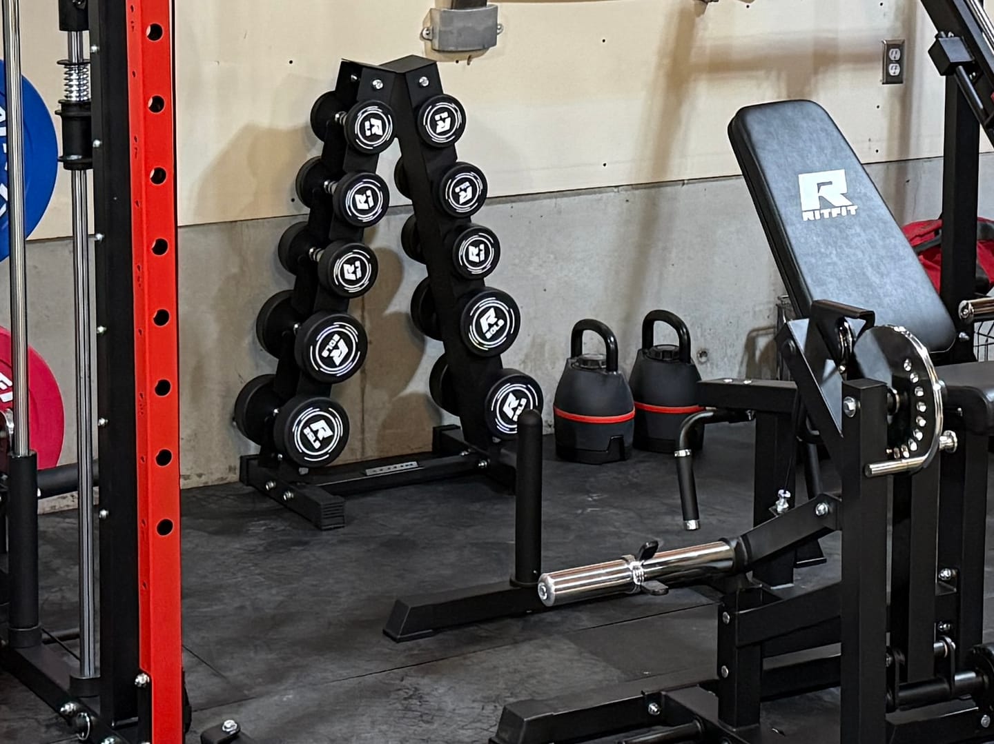 Customer photo review of RitFit PVC-Coated Round Dumbbells Set with Rack