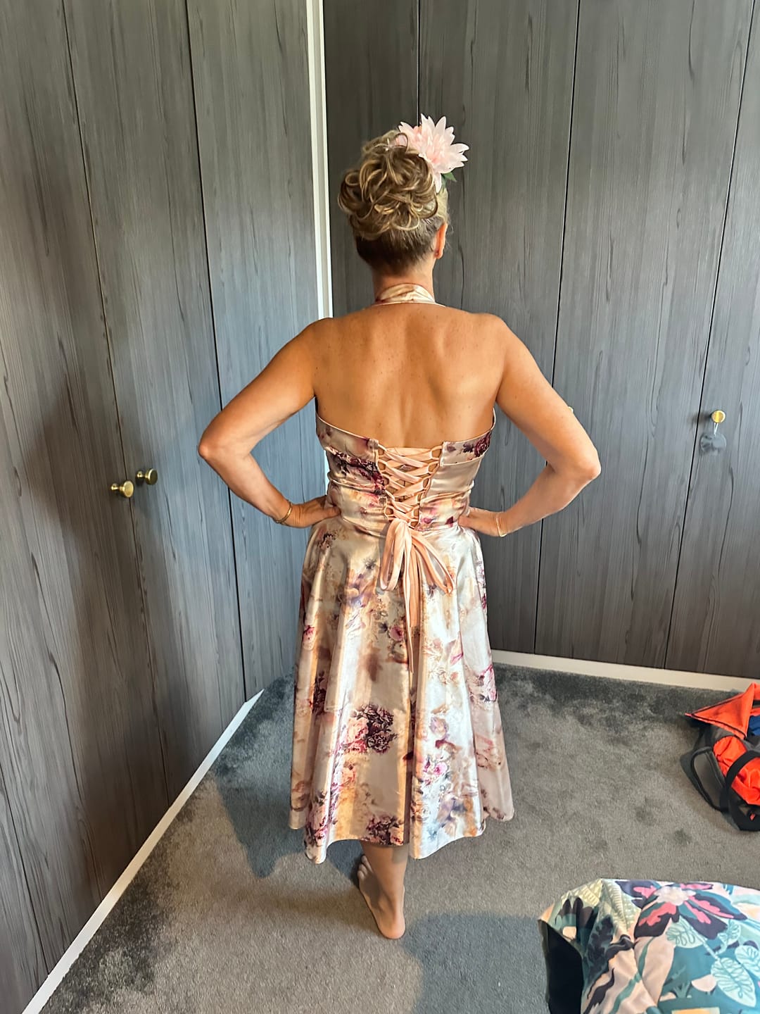Customer photo review of Stranded Mini Messy Bun - #6/16/613 Safari Sunset