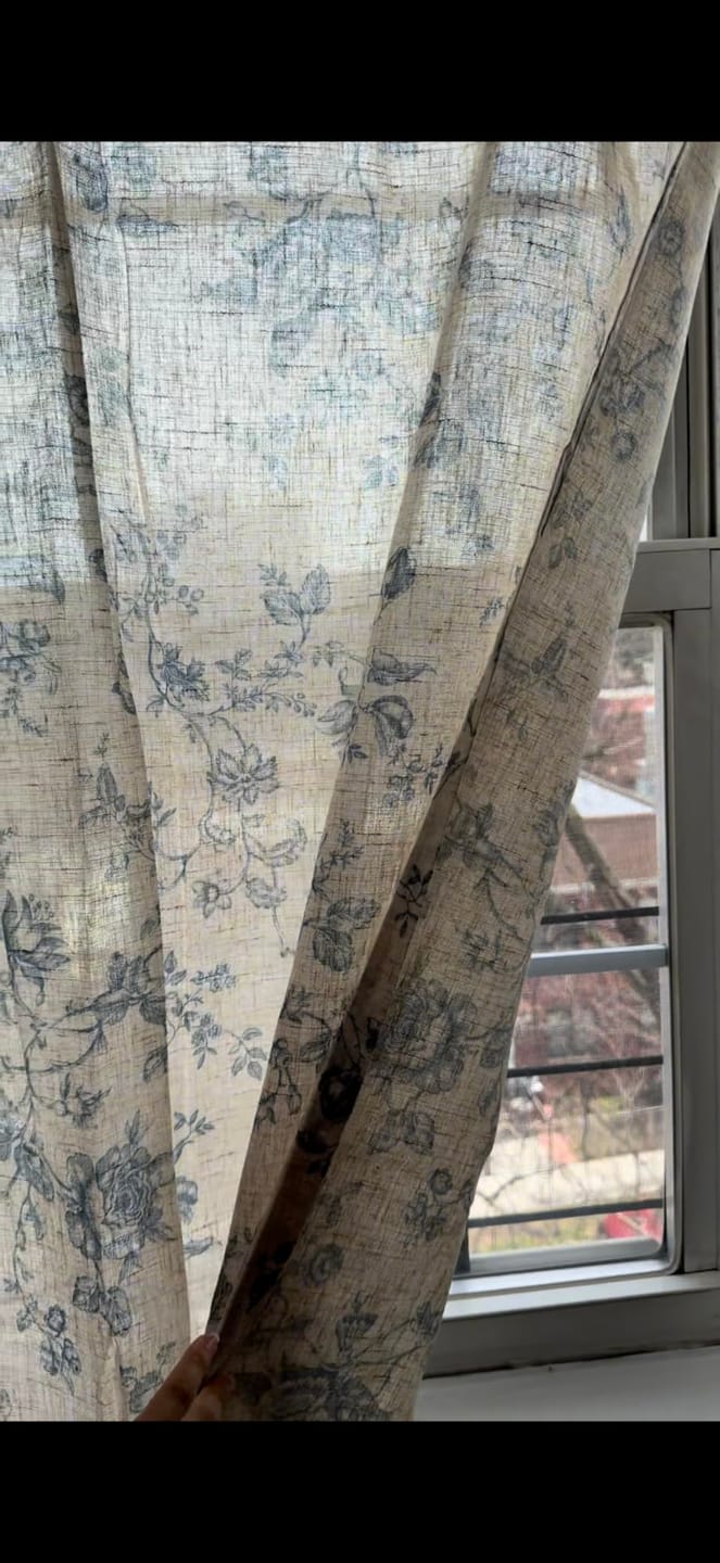 Customer photo review of Amelie Floral Linen Blend Curtains