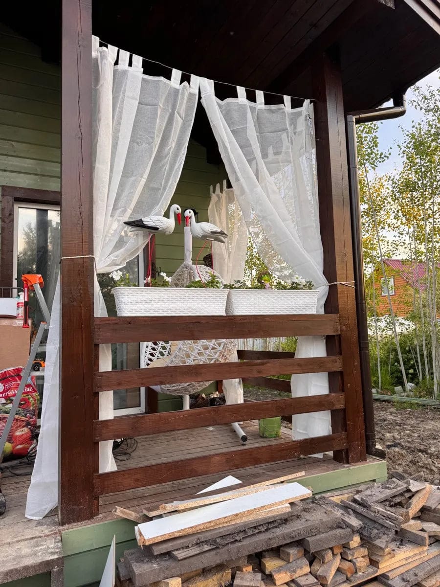 Customer photo review of Leichte Outdoor Voile Gardine nach Maß mit Klettaufhängung · Calvera