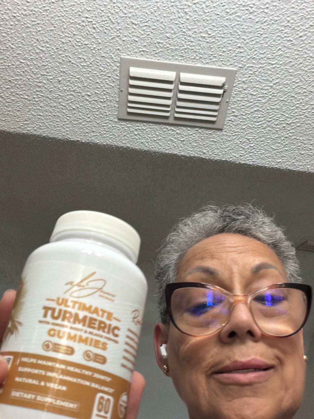 Customer photo review of Ultimate Turmeric Gummies With Ginger Root & Black Pepper (Peach Flavor) (60 Gummies) (60 Servings)