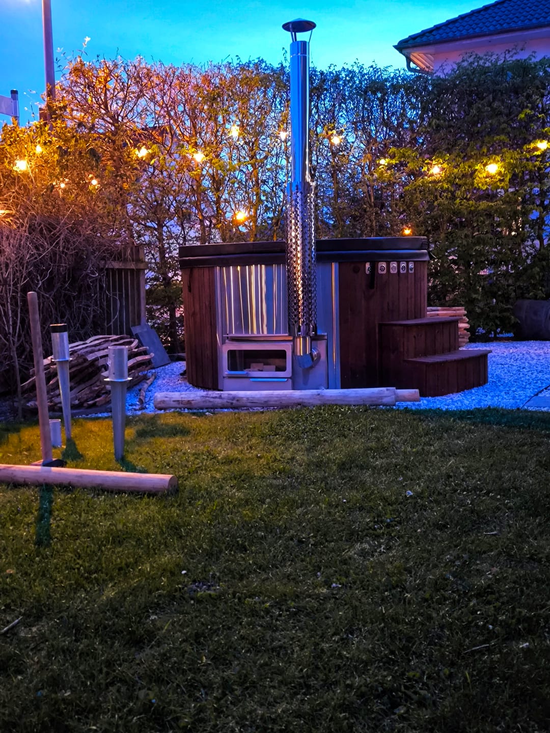 Customer photo review of Hot Tub RUND 180 (Acryl, horizontaler Ofen)