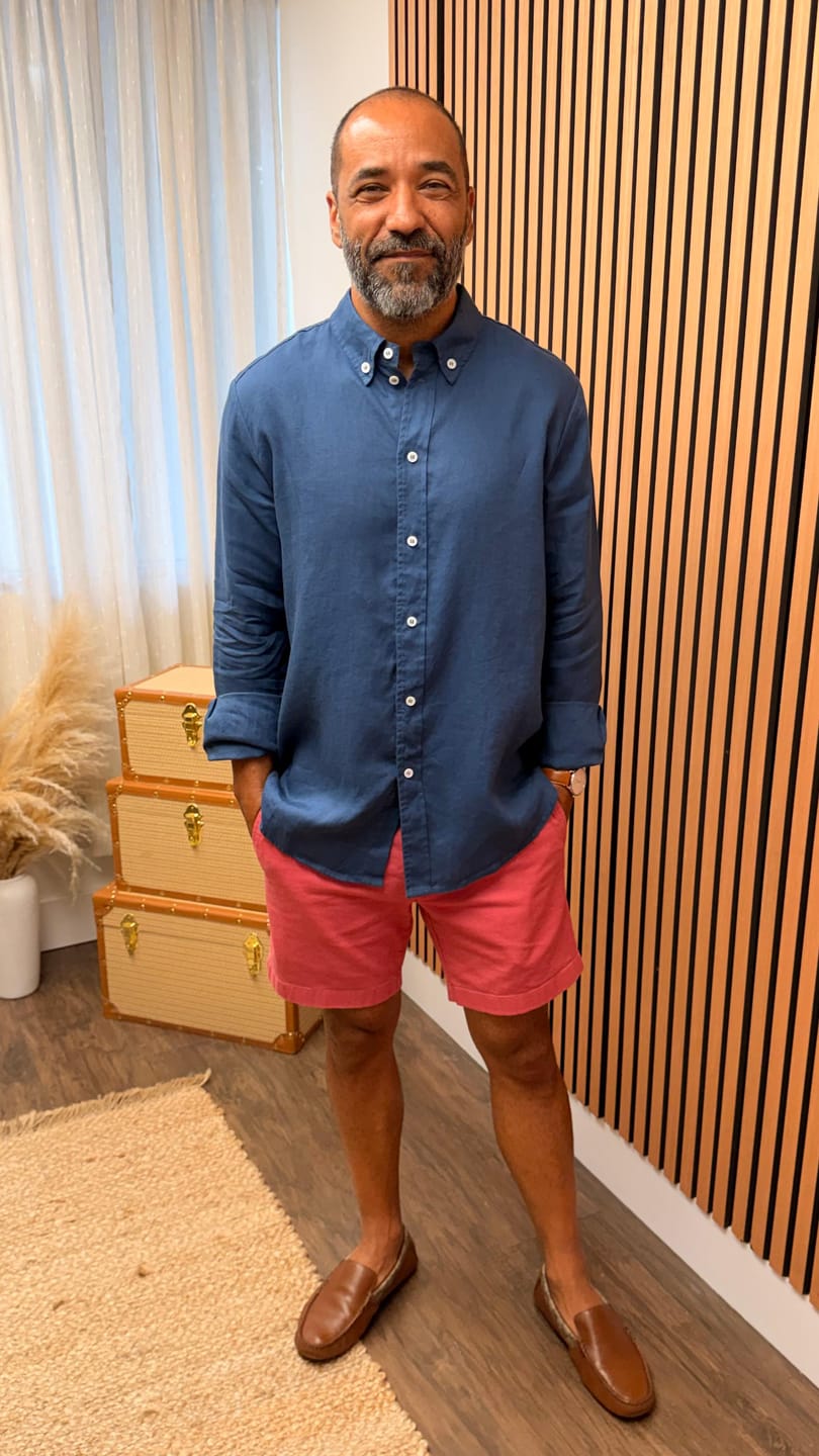 Customer photo review of Wynwood Long Sleeve Linen Shirt