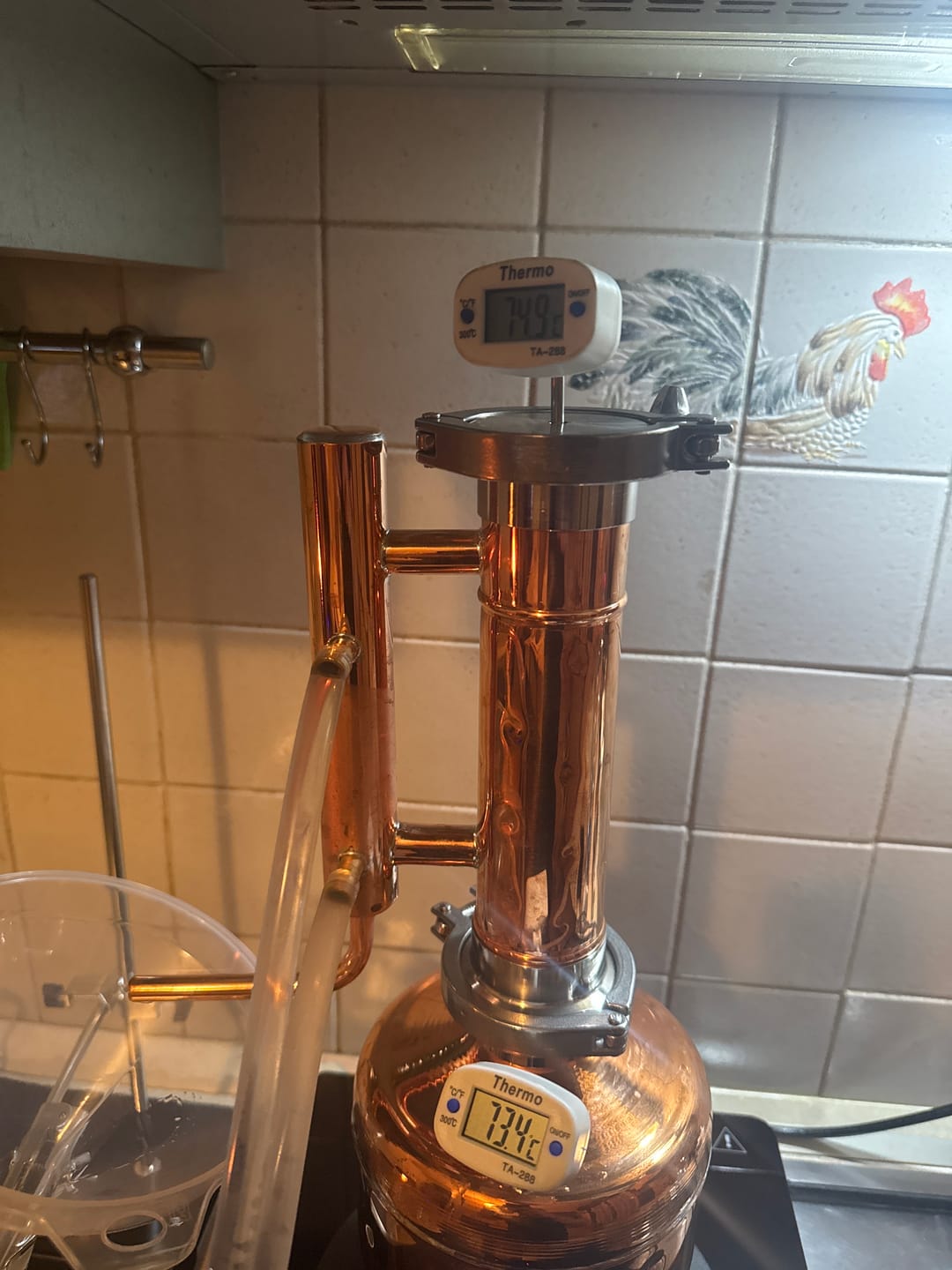 Customer photo review of Copper Pot still 2.4 l with double clumped top