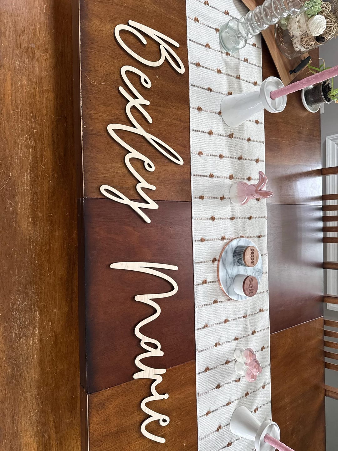 Customer photo review of Wood Name Sign