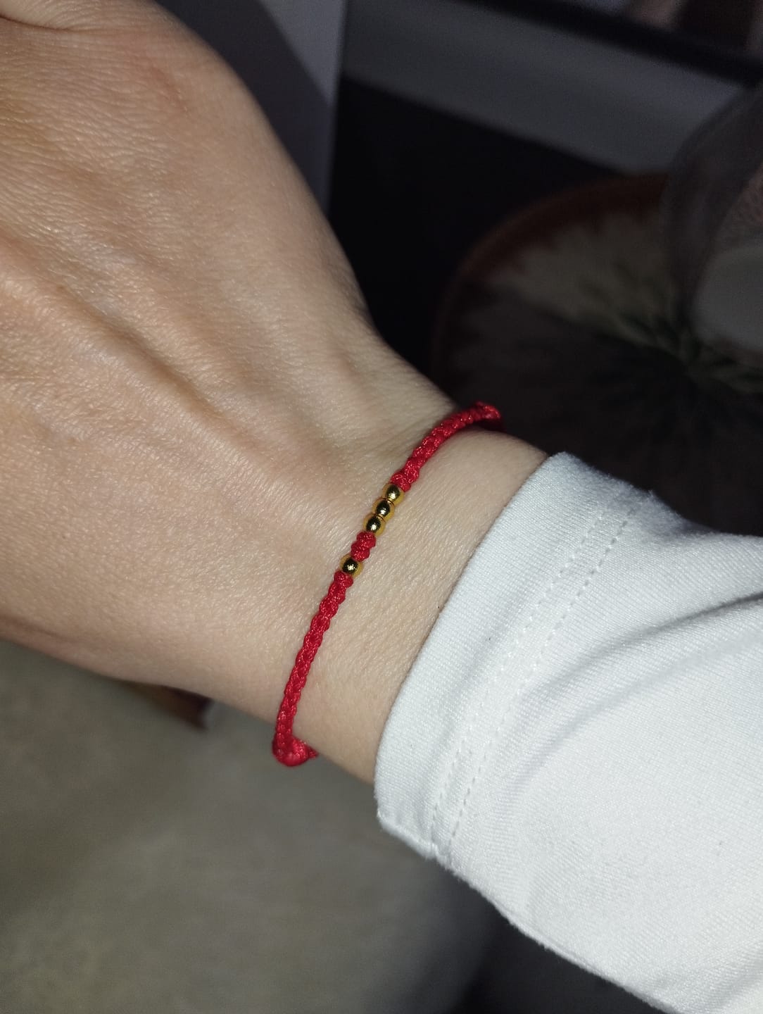 Customer photo review of Tibetisches Glücksarmband mit kleinen Perlen