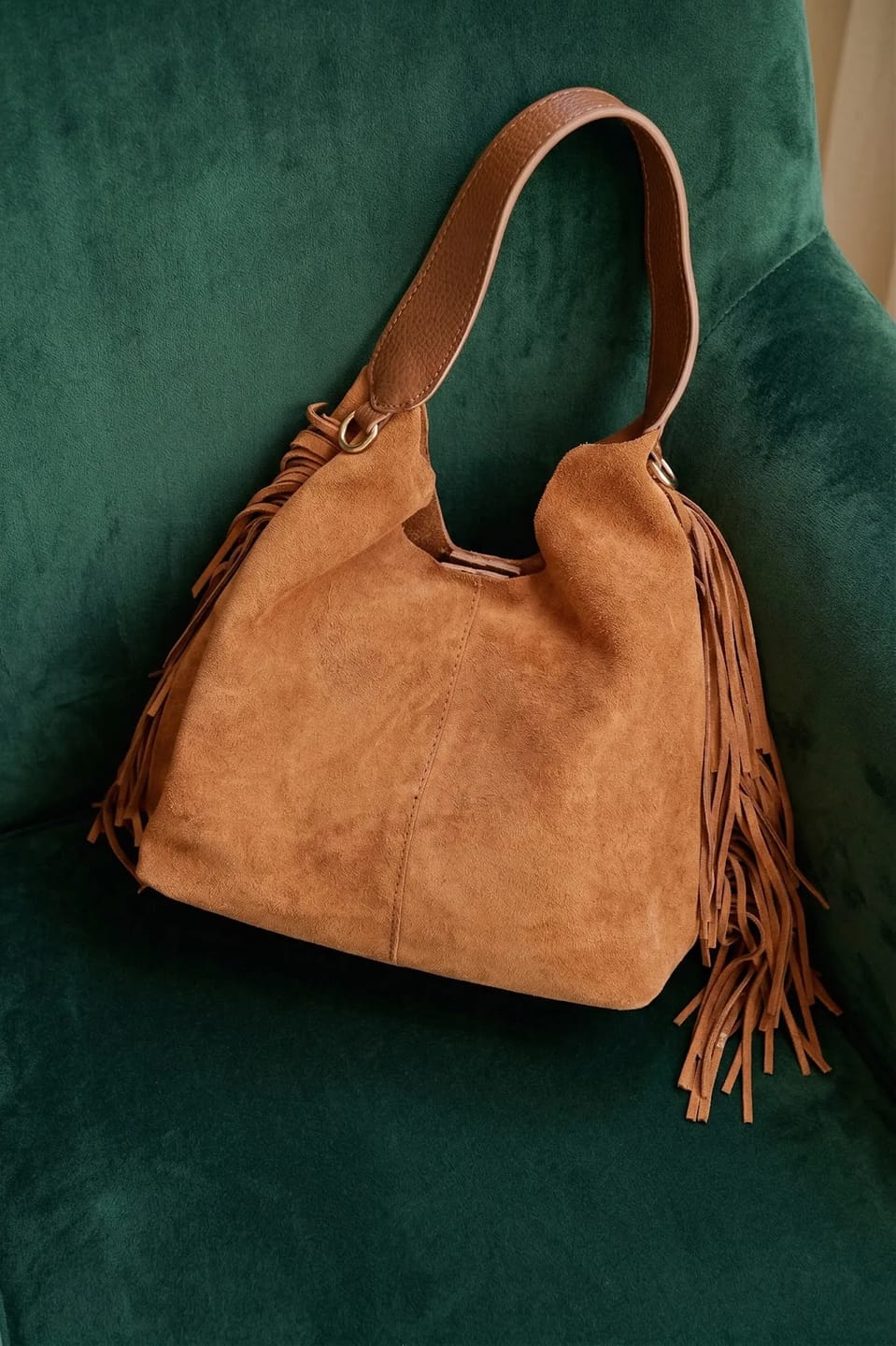 Customer photo review of Terra Püsküllü Yavrulu Süet Çanta – Taba