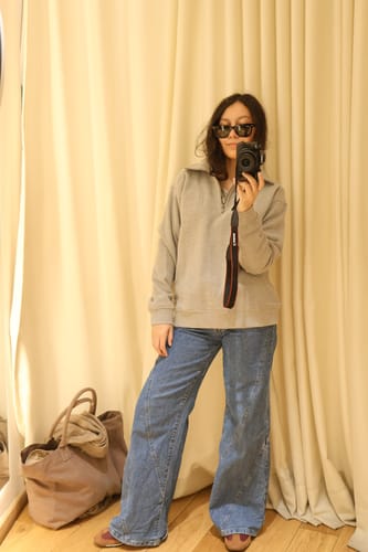 Customer photo review of Polerón Mid Zipper Grey Melange