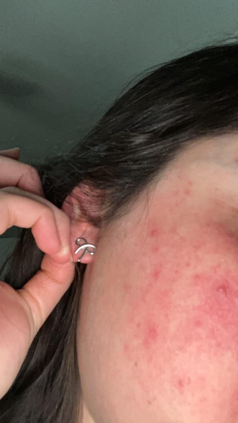 Customer photo review of Alice Clip On Earrings in Silver