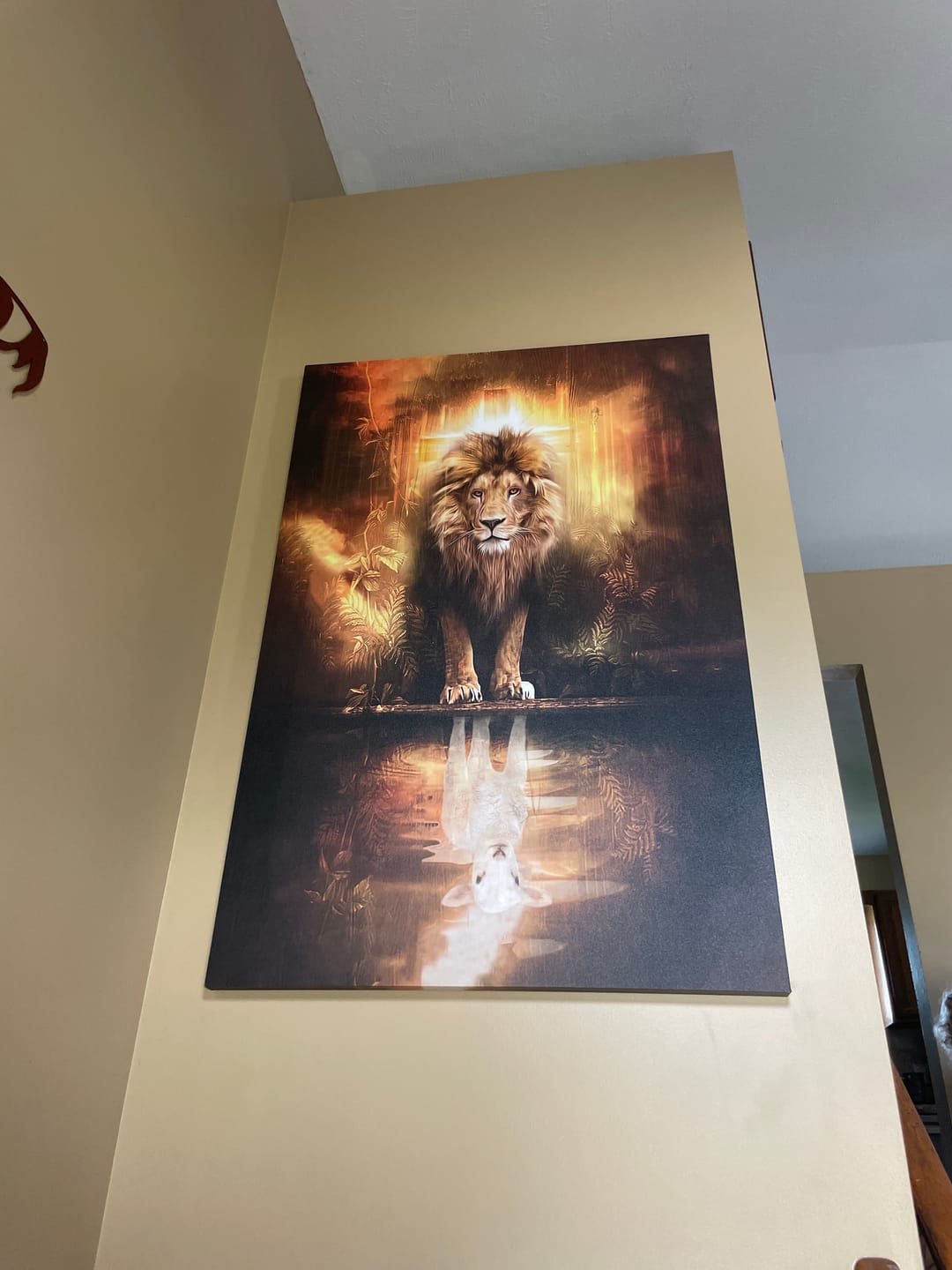 Customer photo review of Lion of Judah - Reflection of the Lamb Wall Art Canvas