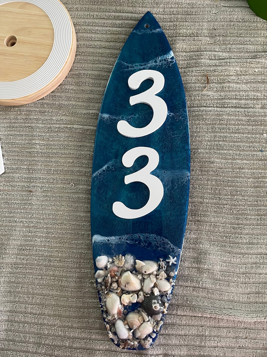 Customer photo review of Bigger Better | Unfinished Wood Surfboard Shape | DIY Craft Cutout |