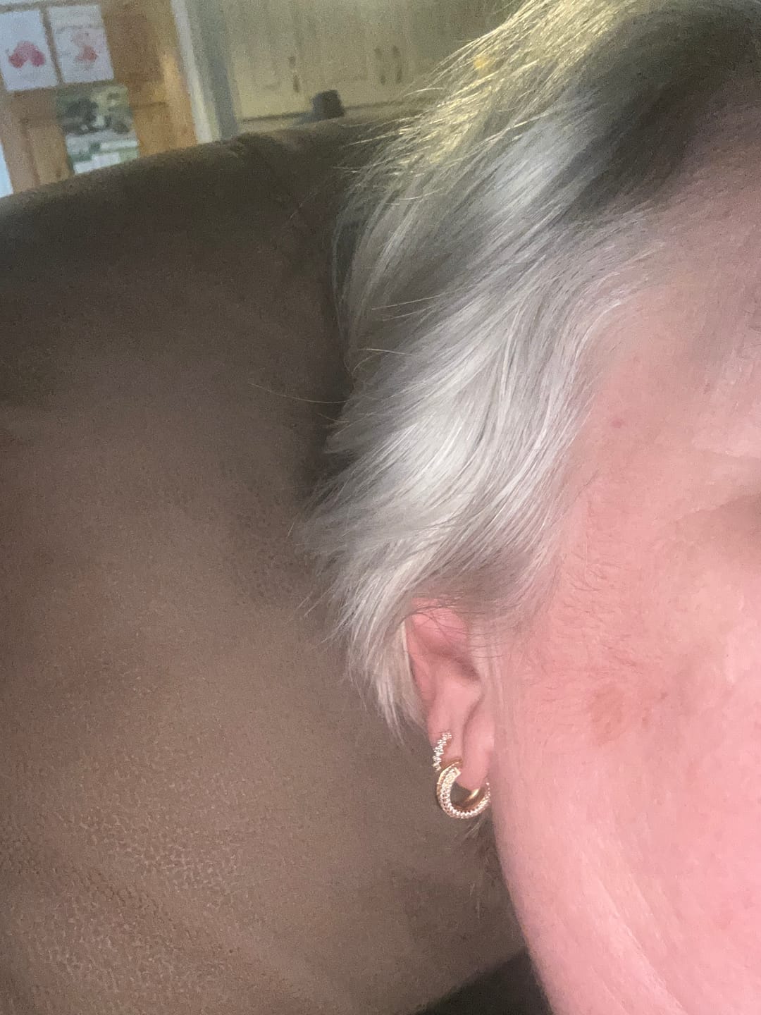 Customer photo review of Duo Layered Hoops & Flora Crystal Hoops Stacking Set in Gold