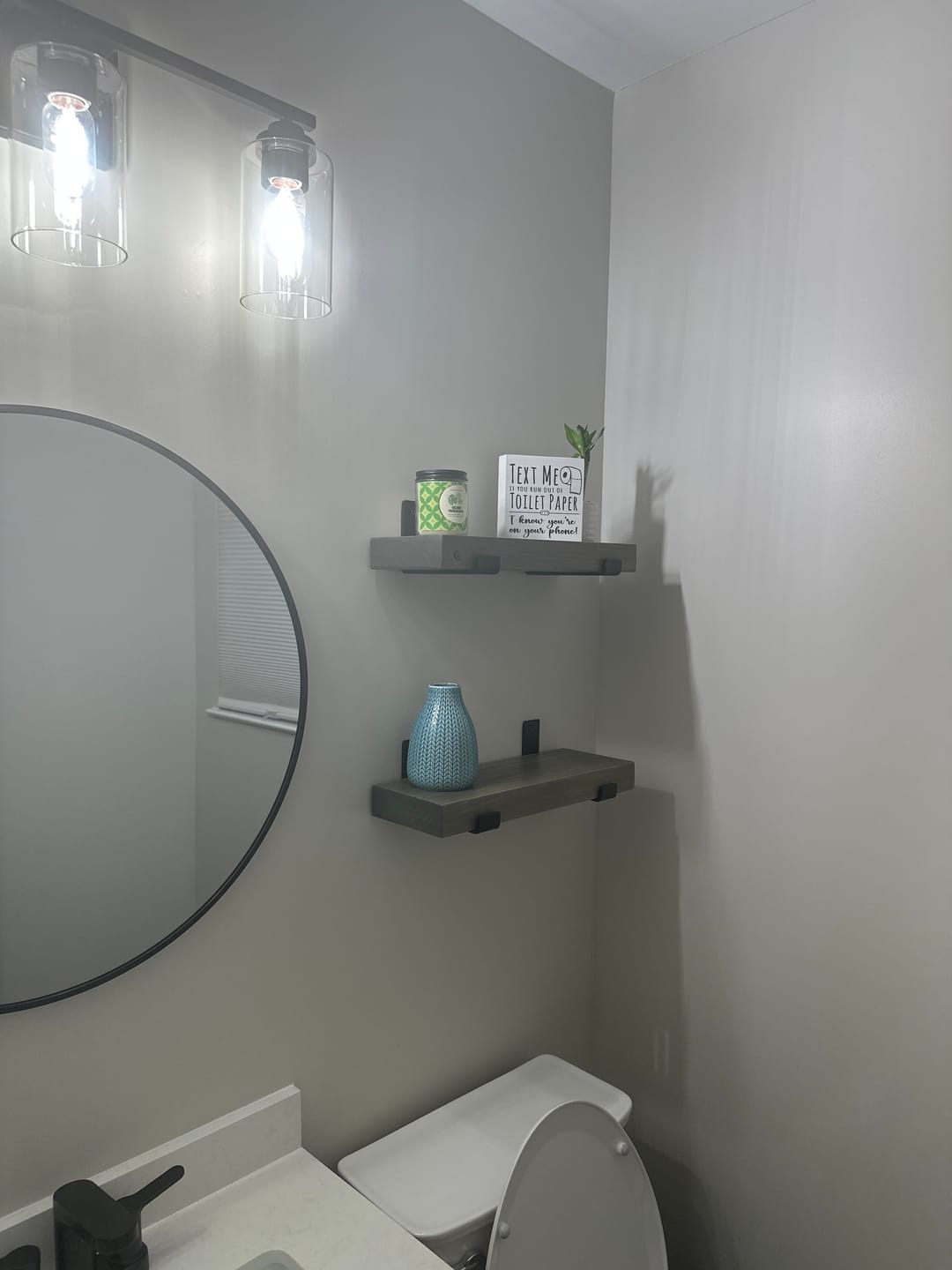 Customer photo review of Rustic Shelves with Brackets