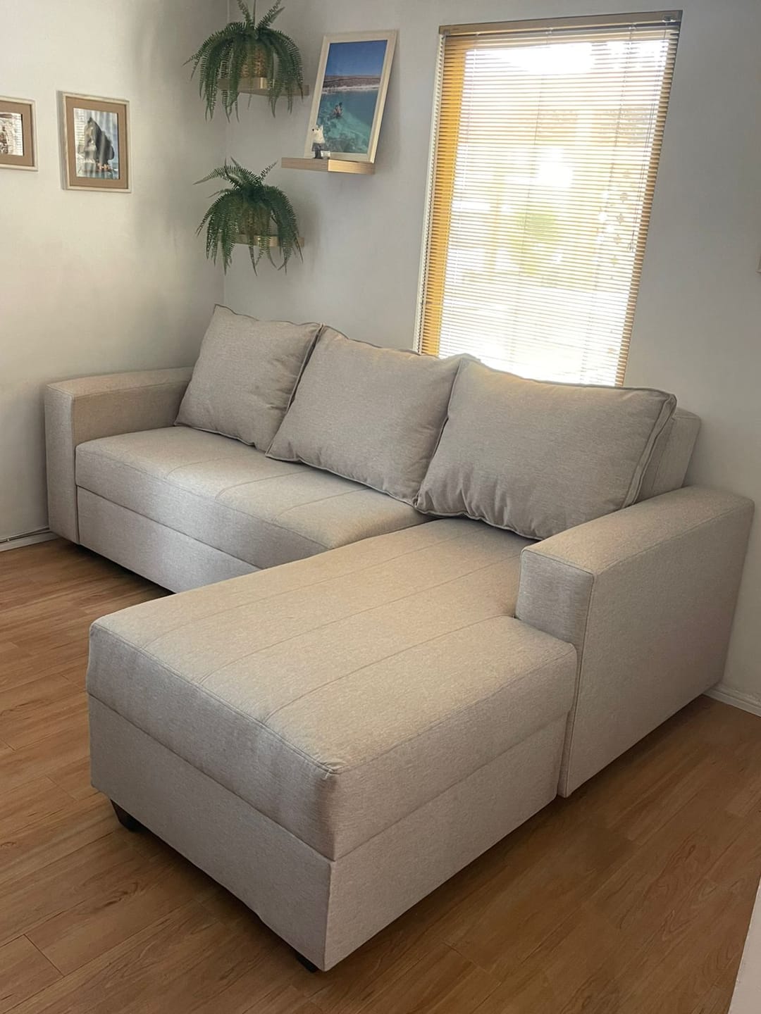 Customer photo review of Sofá en L Cama + Baúl y Cojines Grandes
