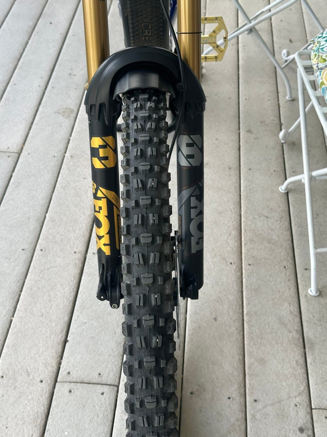Customer photo review of Metallic Fox 38 Factory Fork Decal
