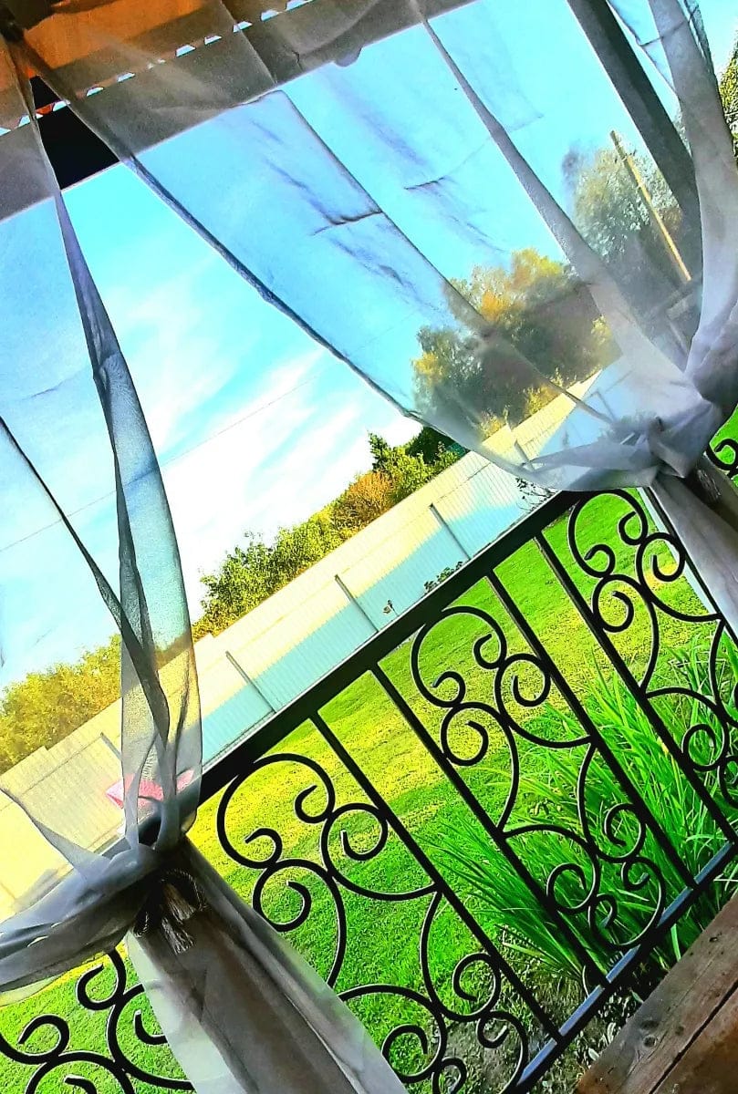 Customer photo review of Leichte Outdoor Voile Gardine nach Maß mit Klettaufhängung · Calvera