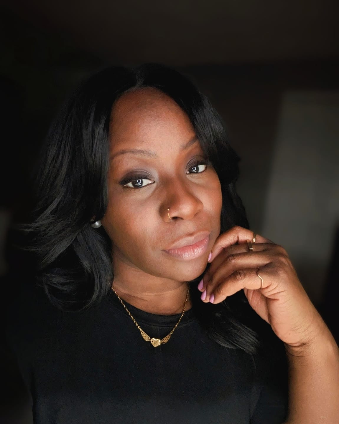 Customer photo review of Shake N Go Equal Curtain Bang HD Lace Part Wig - MAVEN