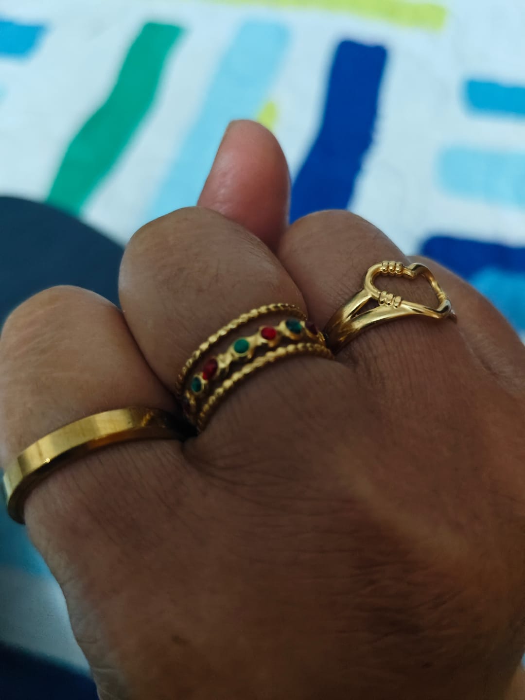 Customer photo review of Plain Gold Bangle Bracelet - 7 mm