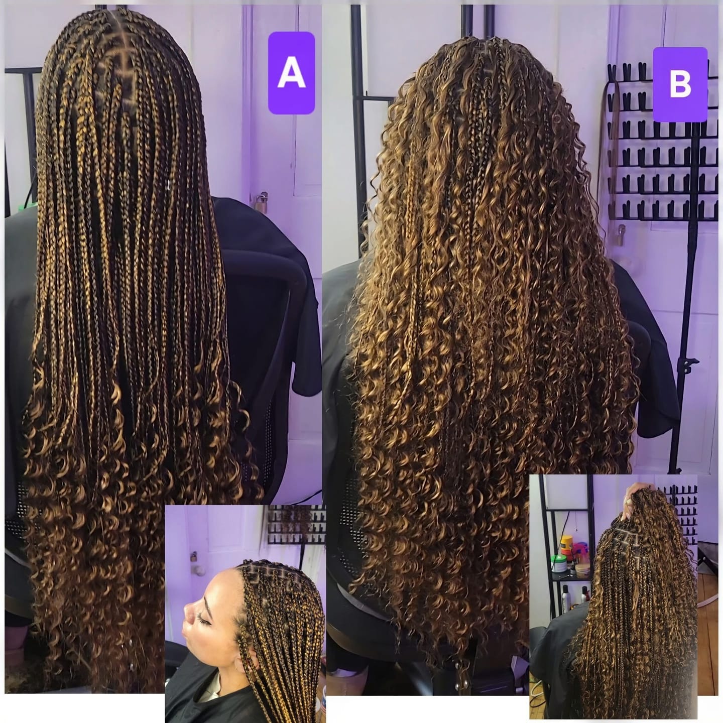 Customer photo review of #4/27/30 Mix Color Blend Deep Wave Human Crochet Hair