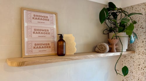 Customer photo review of Curved Floating Shelf