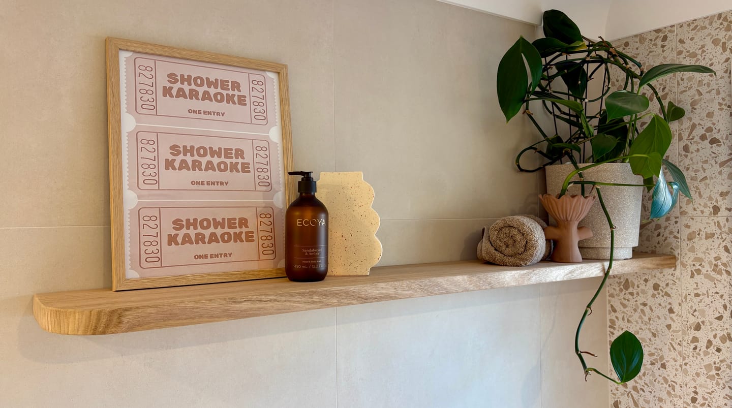 Customer photo review of Curved Floating Shelf