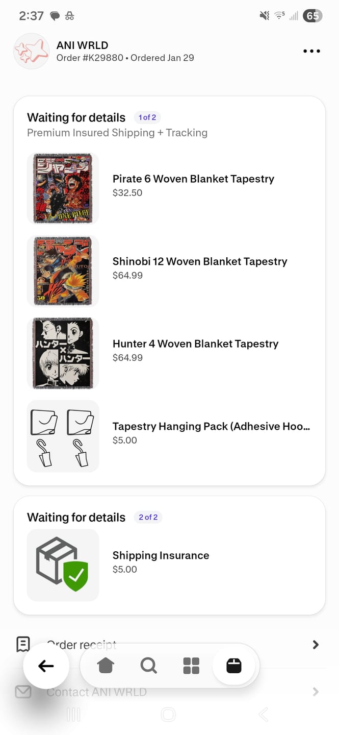 Customer photo review of Pirate 6 Woven Blanket Tapestry