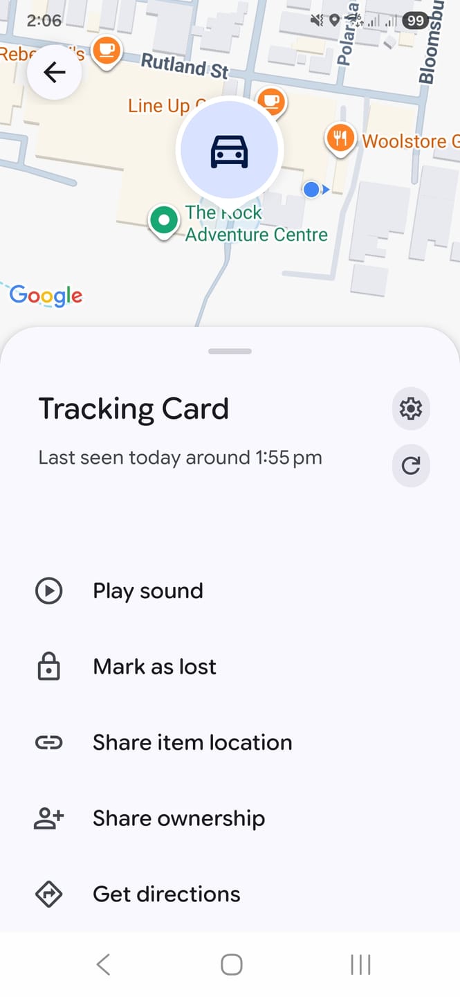 Customer photo review of Luxford Finder Card - Android Find Hub