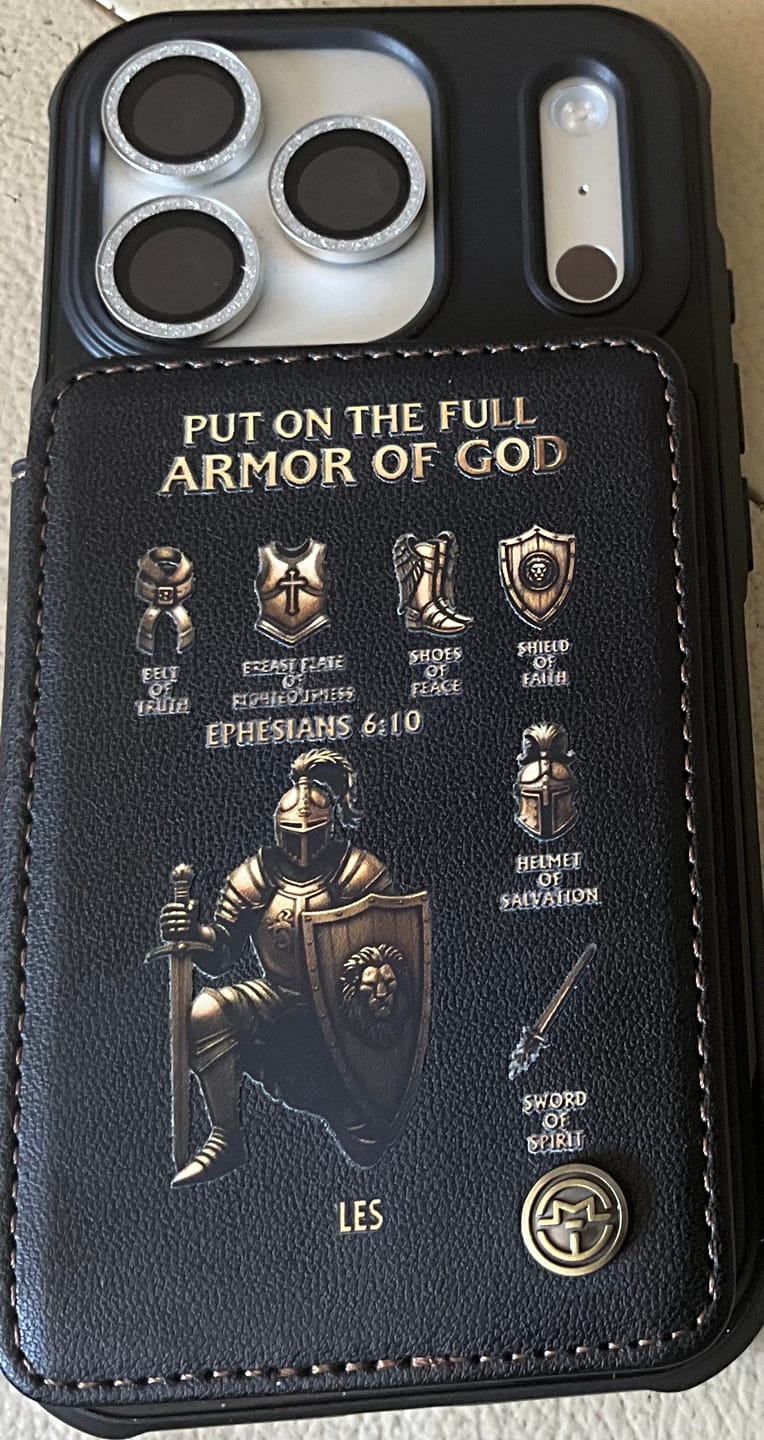 Customer photo review of Put On The Full Amor Of God - Personalized Christian Wallet Phone Case