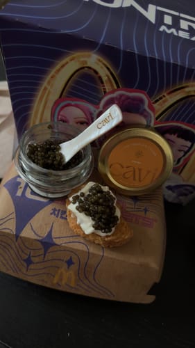 Customer photo review of CAVI's Mother of Pearl Caviar Spoon