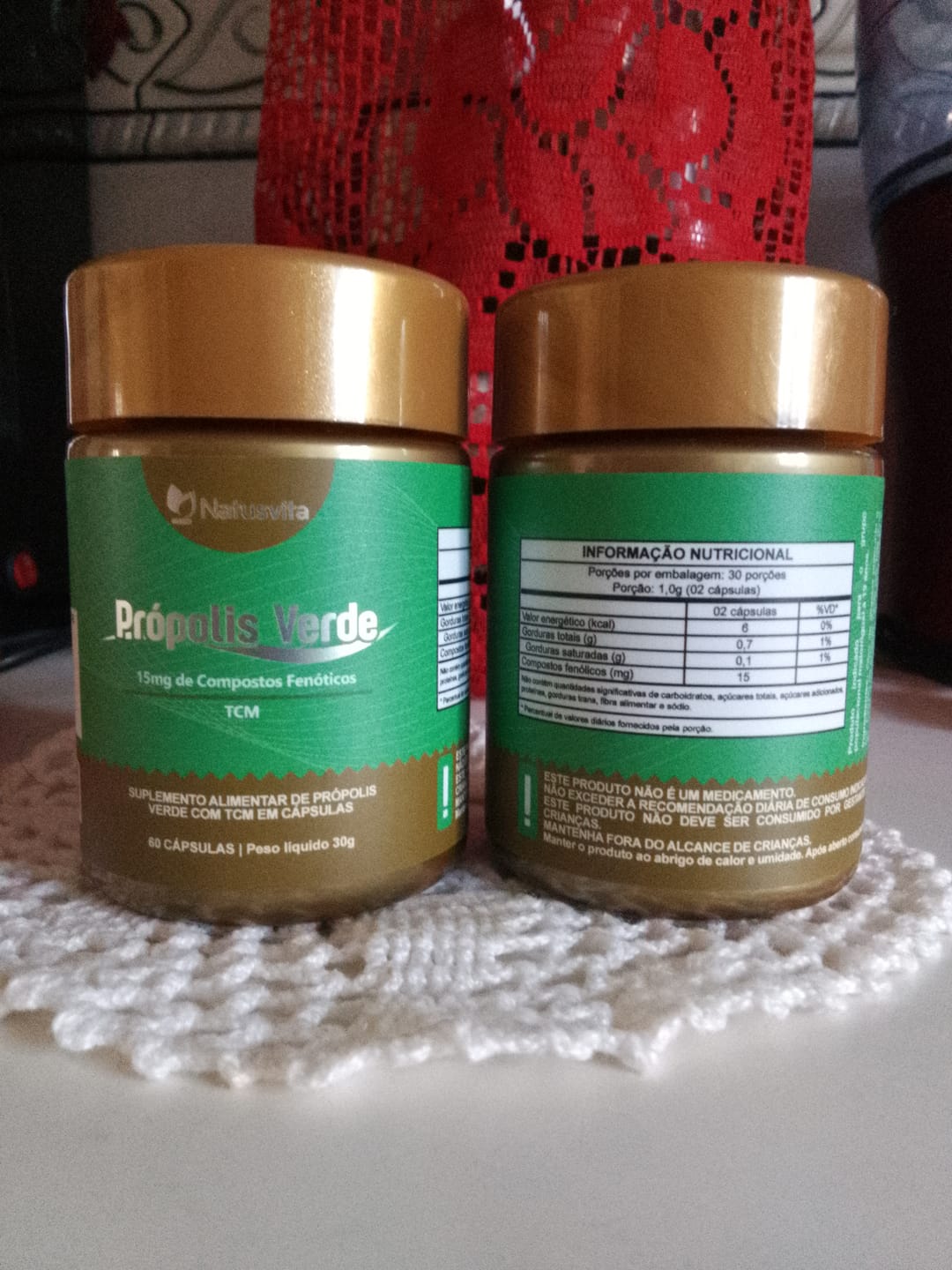 Customer photo review of Própolis Verde Concentrada (15mg de Compostos Fenólicos) com TCM em Cápsulas