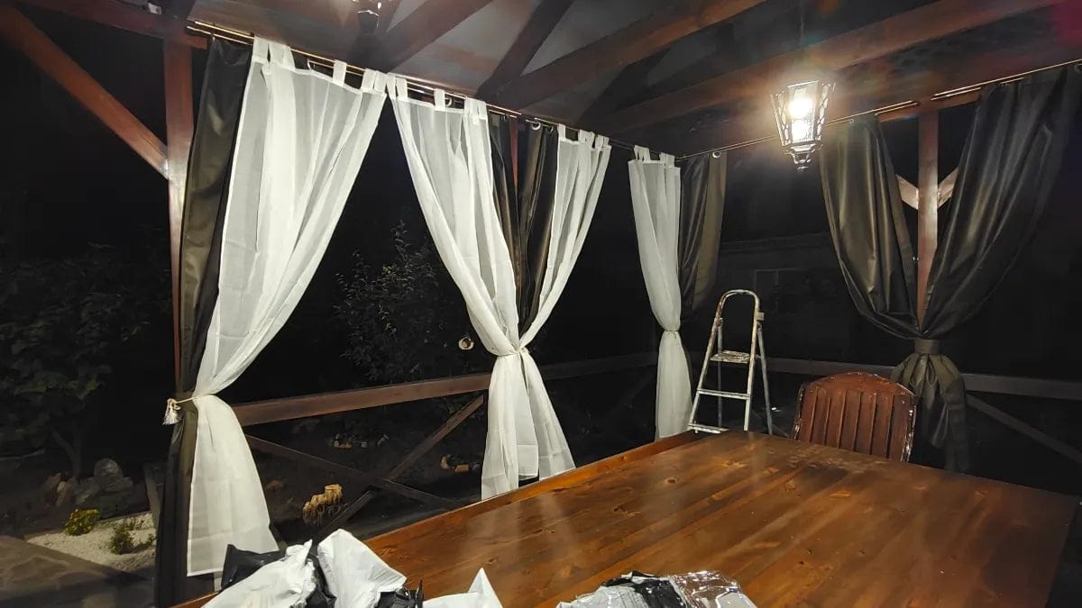Customer photo review of Leichte Outdoor Voile Gardine nach Maß mit Klettaufhängung · Calvera