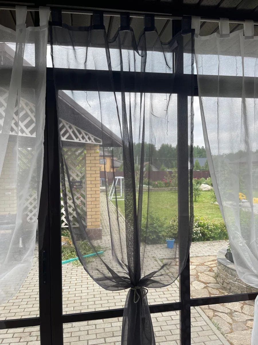Customer photo review of Leichte Outdoor Voile Gardine nach Maß mit Klettaufhängung · Calvera