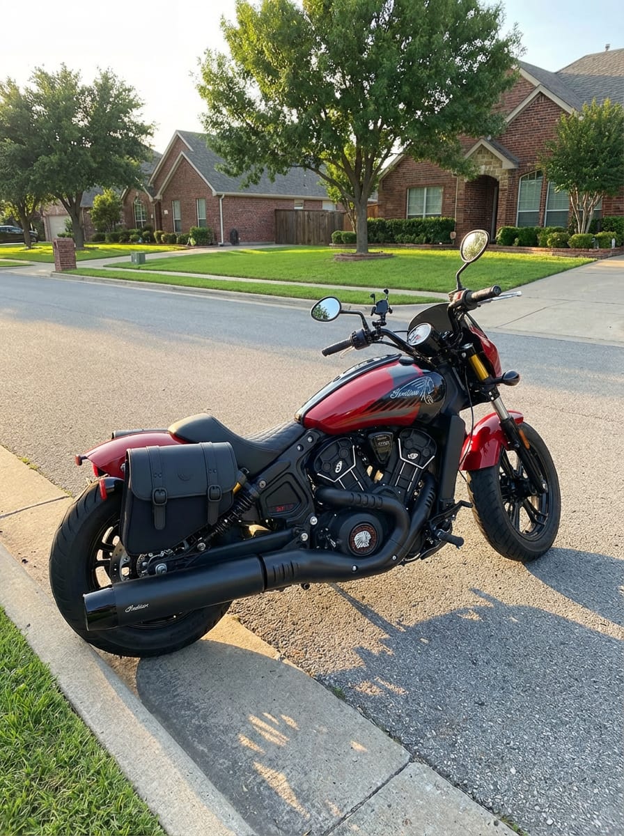 Customer photo review of 8L - Pony Indian 101 Scout 2025+ Leather Motorcycle Saddlebags